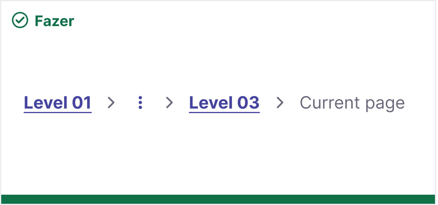 Breadcrumb utilizando o recurso de collapse em uma linha