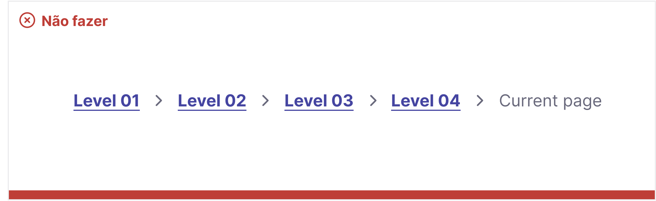 Breadcrumb excessivamente longo ocupando muito espaço