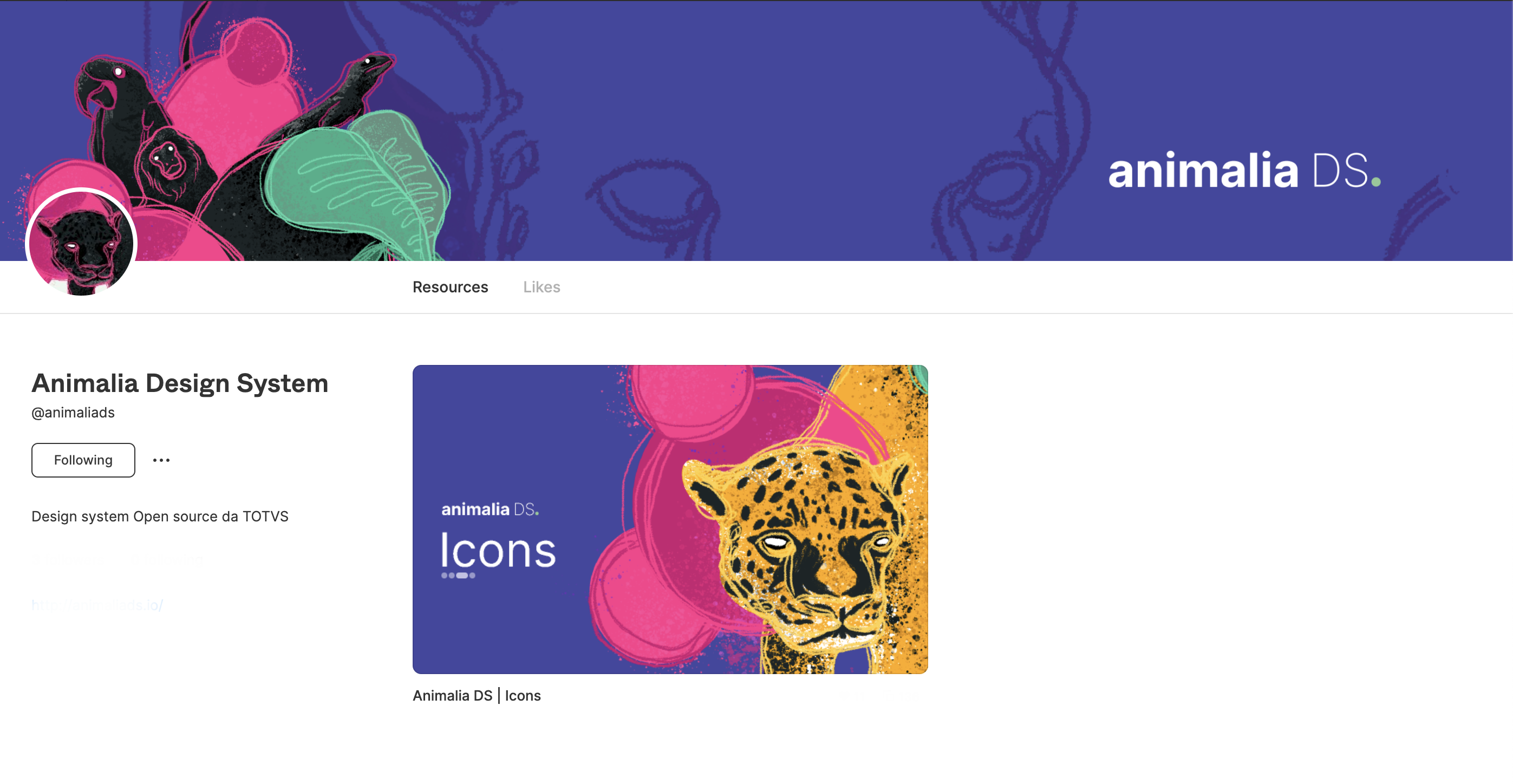 Perfil da comunidade do Animalia Design System