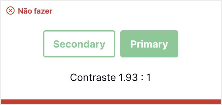 Botão primário e secundário com cores com contraste de 1.93:1