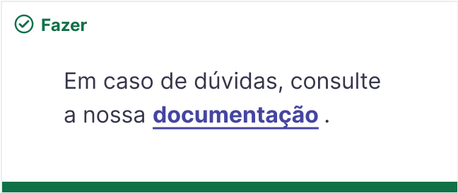 Link com contraste alto e underline com a label documentação