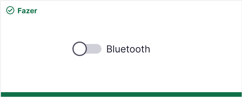 Componente switch com um rótulo 'Bluetooth'