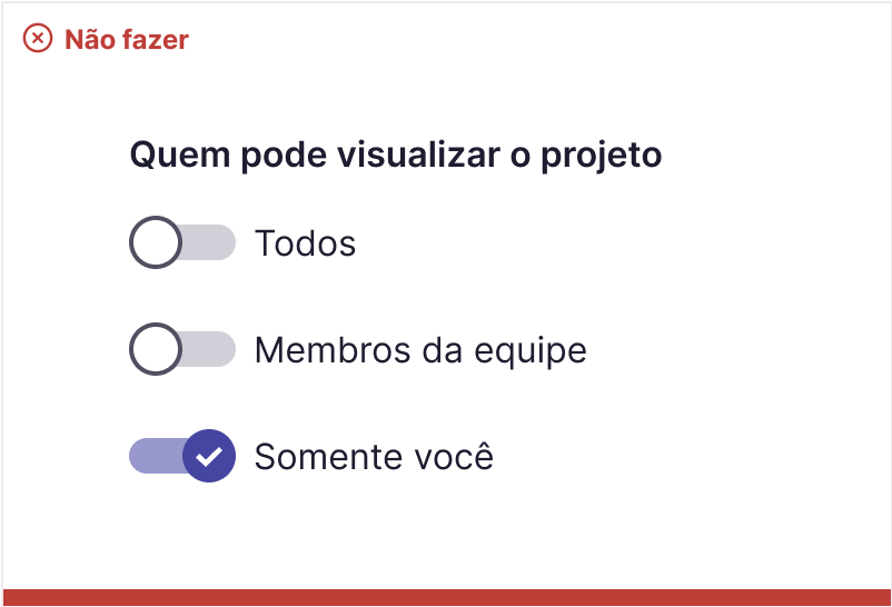 Mesmo exemplo de configuração das atualizações e o botão para salvar, mas usando switches nas opções'