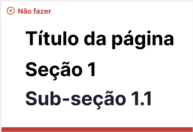 Três títulos sem diferenciar níveis de hierarquia